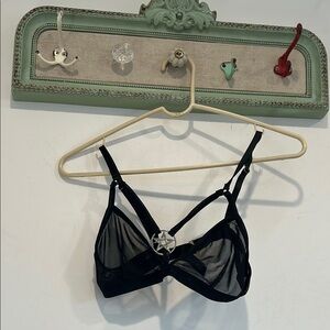 Widow Beat the reaper pentagram black sheer Bralette small new w/o tags